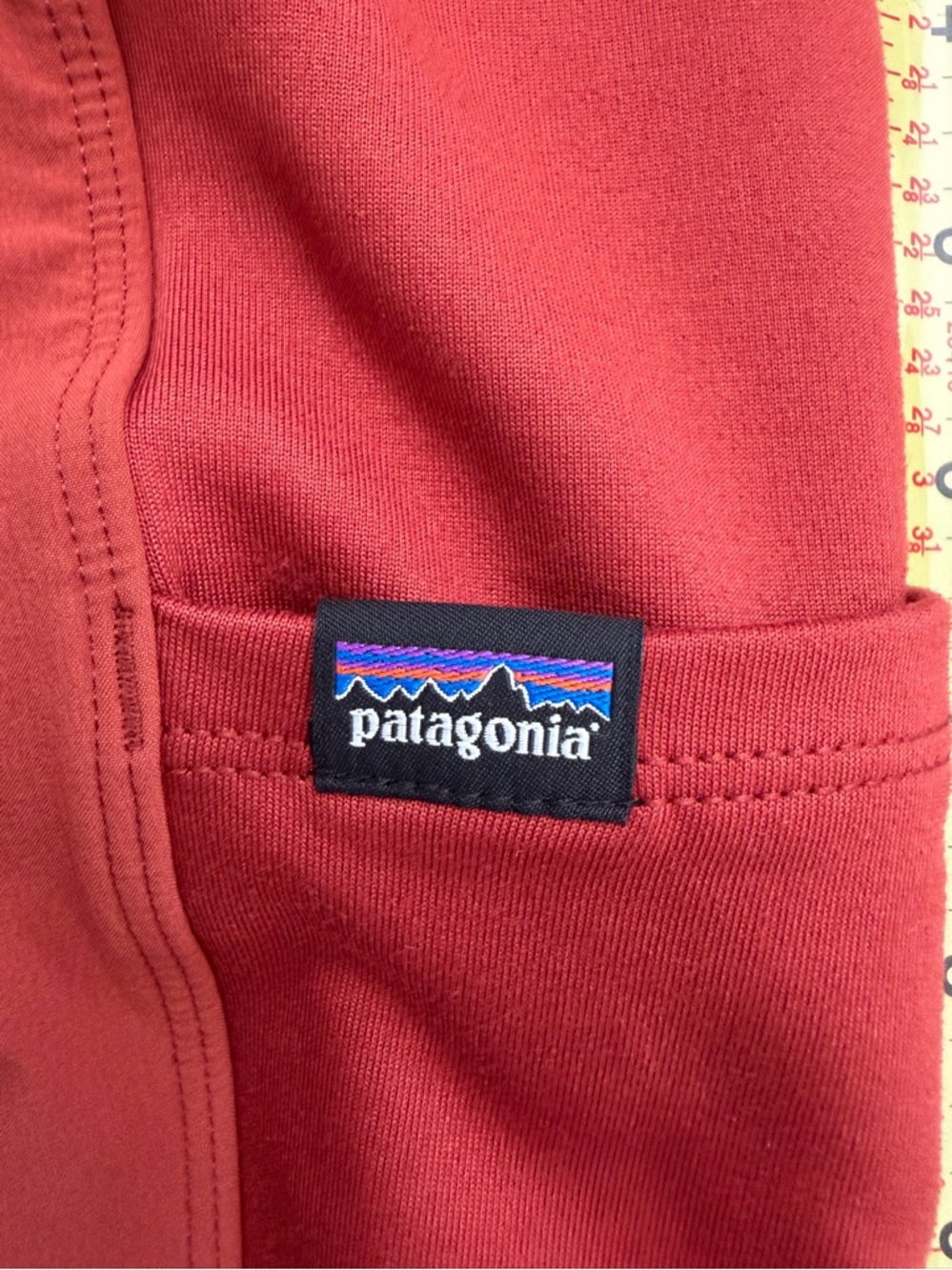 Patagonia Brick Red tights with Logo Print